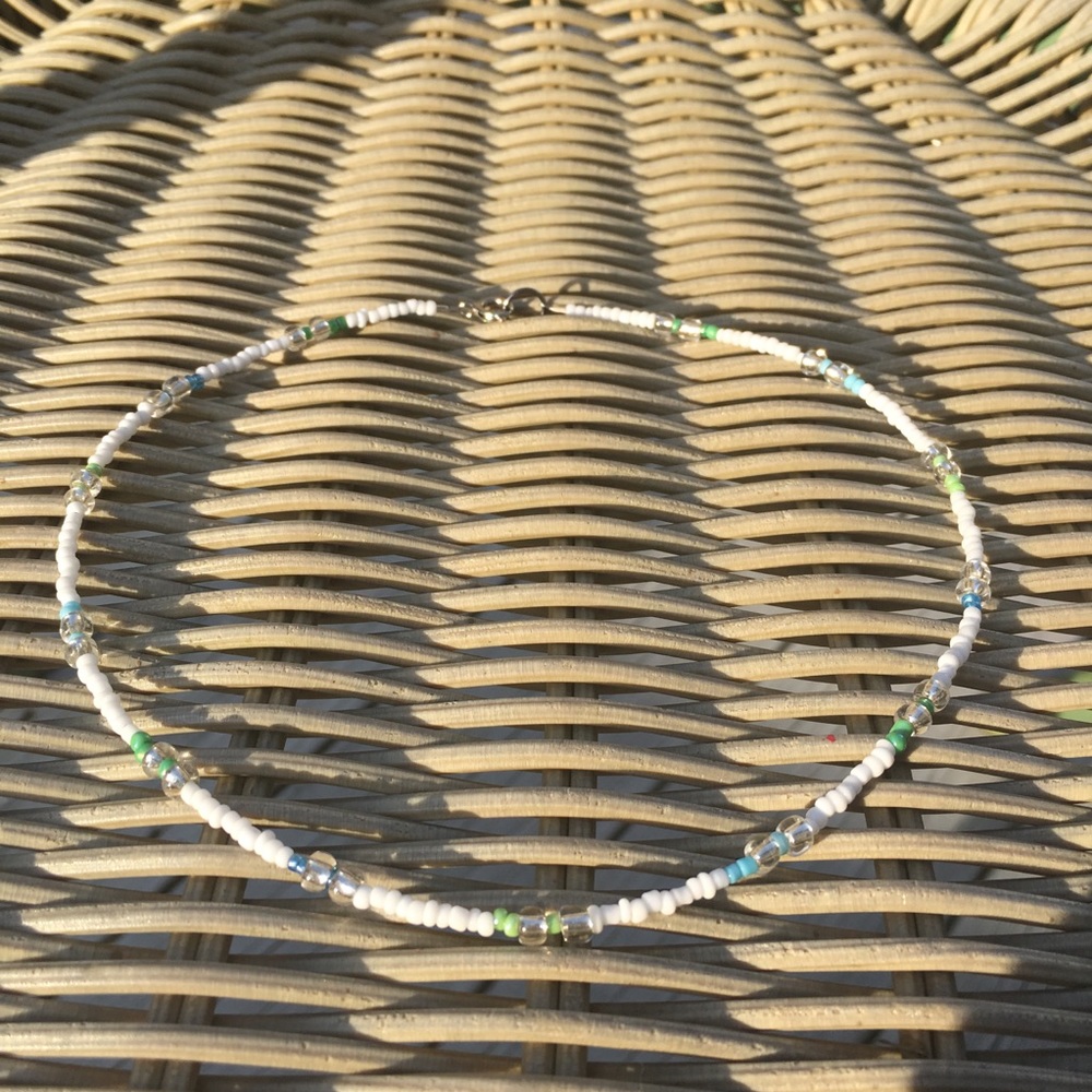 VSCO Seed Bead Necklace/Choker Metal Straws